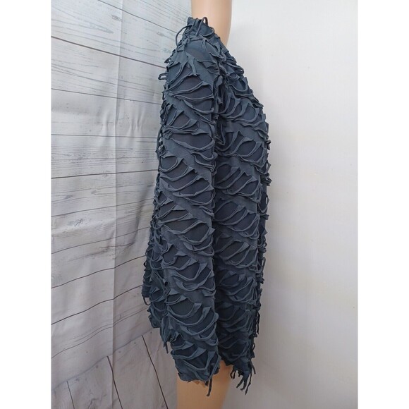 Moonlight Y&S open front cardigan gray fringed all Over Small - Picture 3 of 9